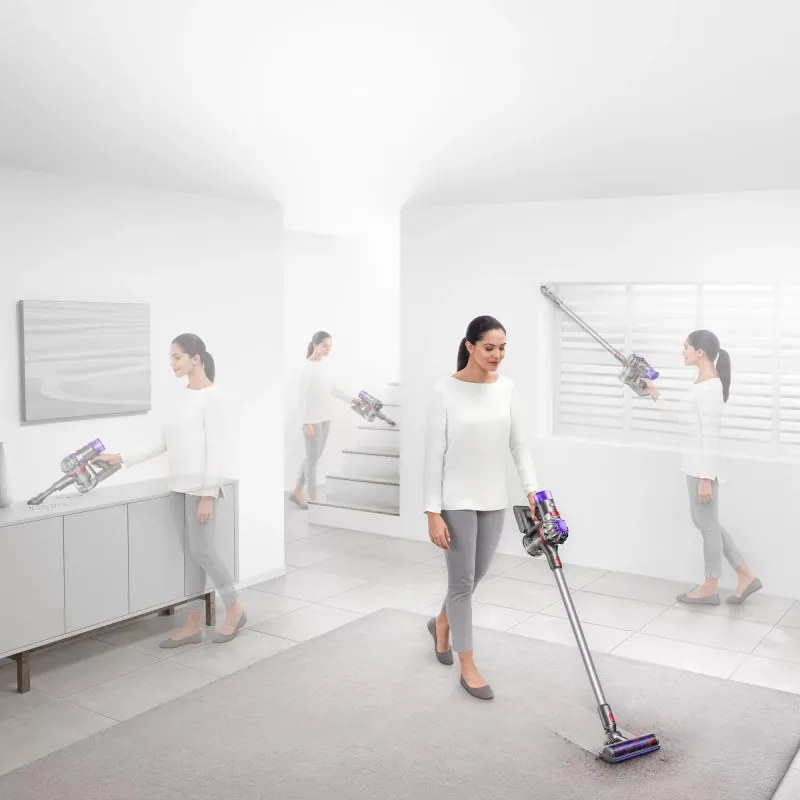 Вертикална прахосмукачка Dyson V8 Advanced 492636-01, 130AW, 540мл, 110000 rpm/min, Автономност до 40 мин, HEPA, Сребрист/Никел