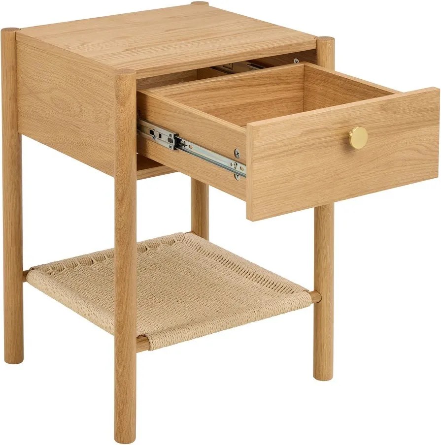 Нощно шкафче от декор от дъб в светло естествен цвят Monfort – Actona