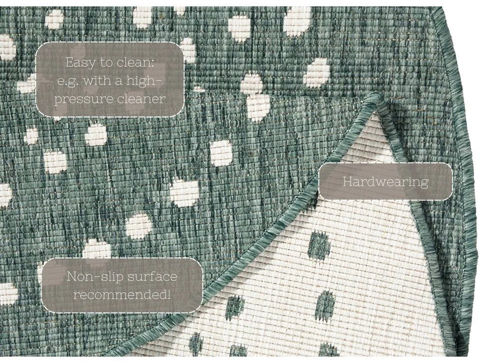Зелен двустранен килим за открито , Ø 140 cm Bali - NORTHRUGS