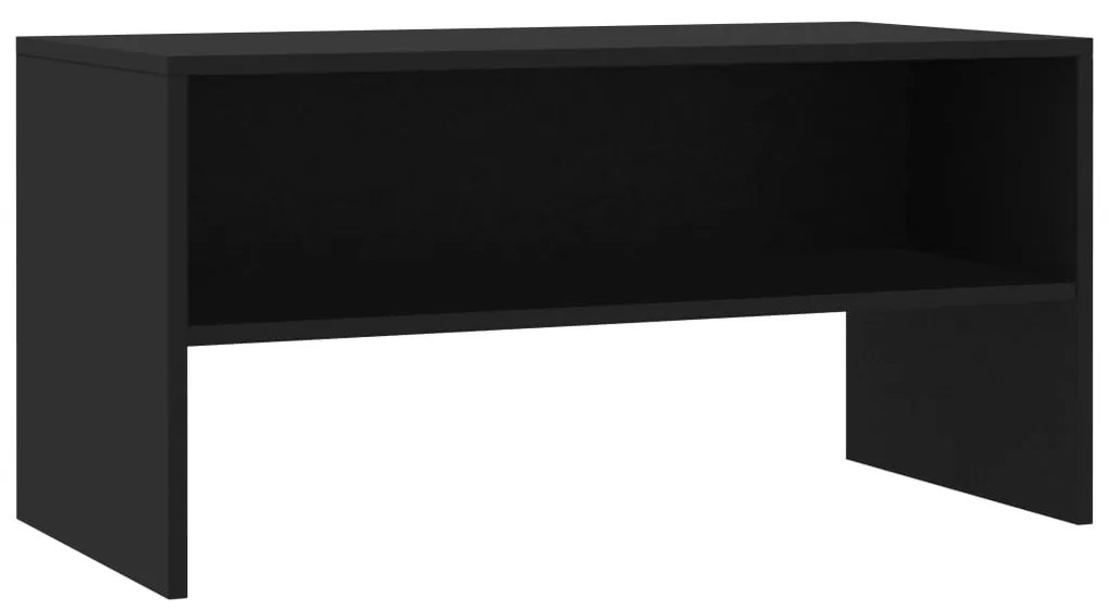 800055 vidaXL ТВ шкаф, черен, 80x40x40 см, инженерно дърво