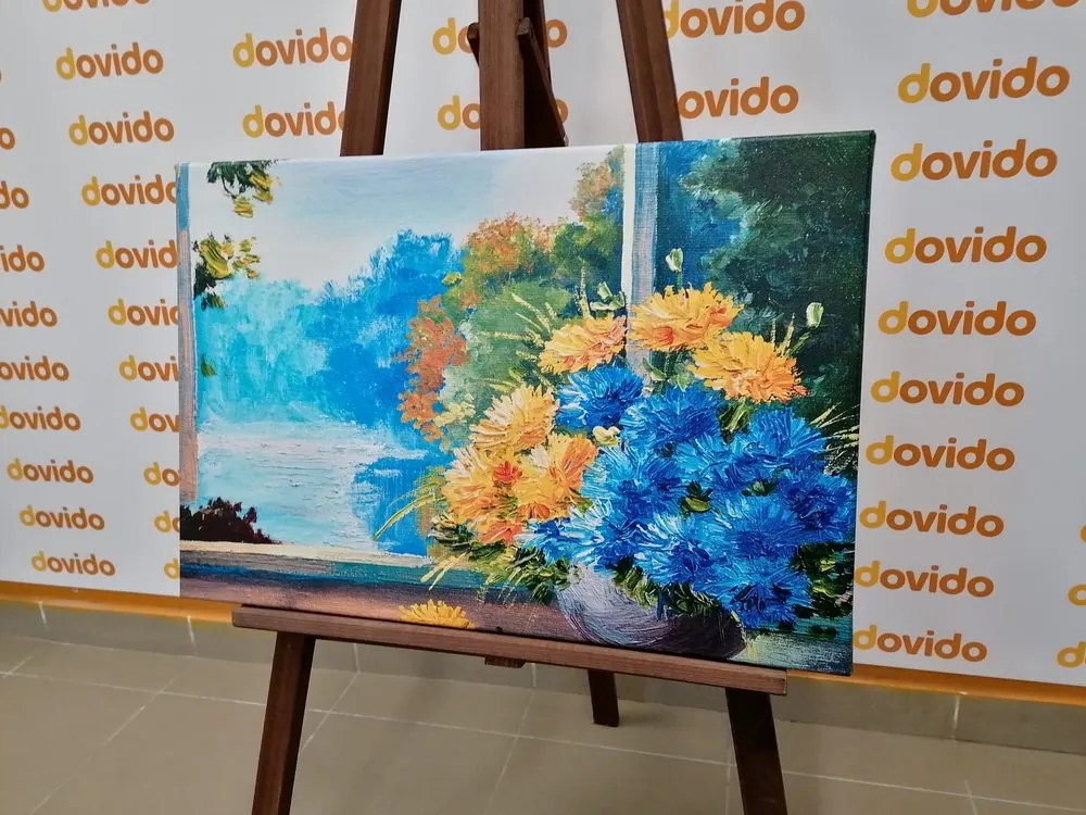 Картина на платно – Пролетен букет до прозореца