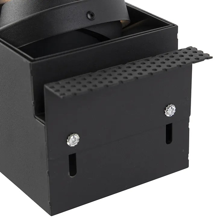 Интелигентен вграден прожектор черен без рамки 2 светлини вкл. 2 Wifi GU10 70mm - Oneon