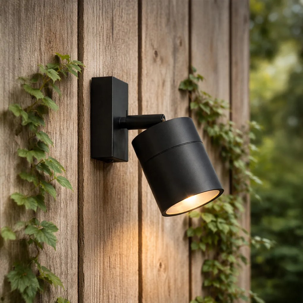 Външен аплик черен AR70 регулируем IP44 - Solo