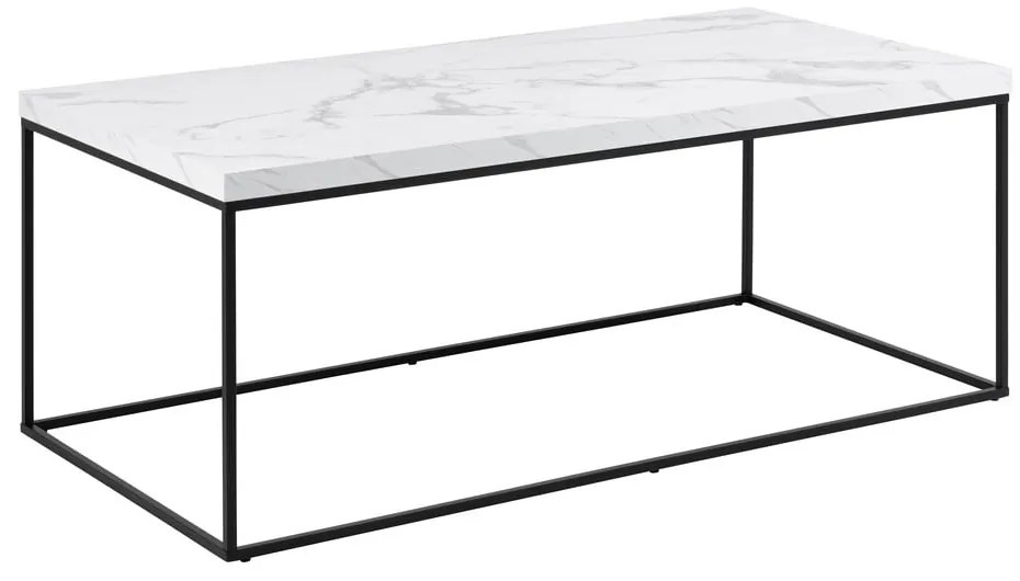 Бяла масичка за кафе с плот от имитация на мрамор 55x110 cm Barossa – Actona