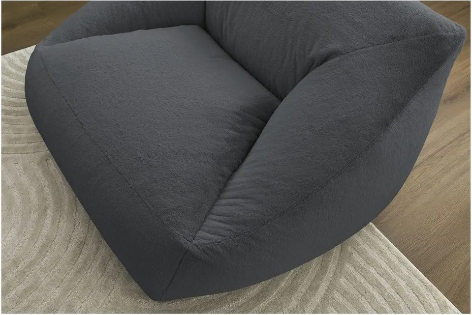 Тъмносив пуф от изкуствен косъм Lilibet – Bobochic Paris