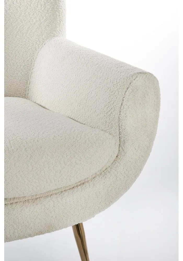 Кремаво кресло от букле Vinstra – Light & Living