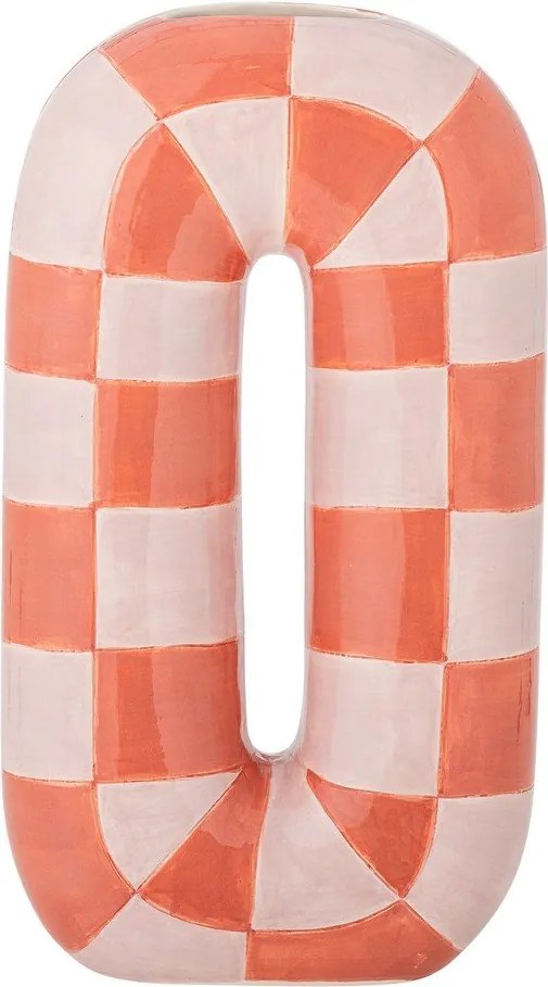 Керамична ръчно рисувана ваза в цвят сьомга/кремава (височина 32 cm) Mae – Bloomingville