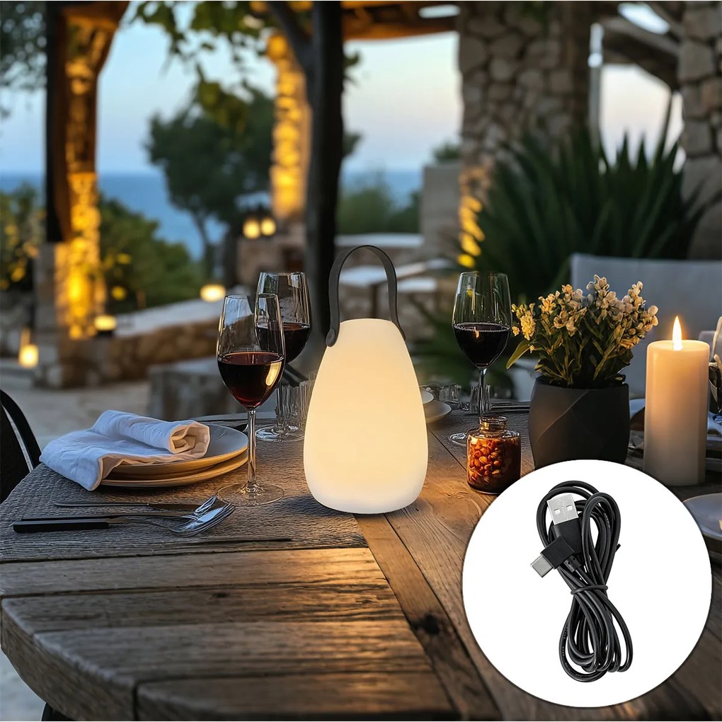 Модерна настолна лампа RGBW акумулаторна IP54 - Pion