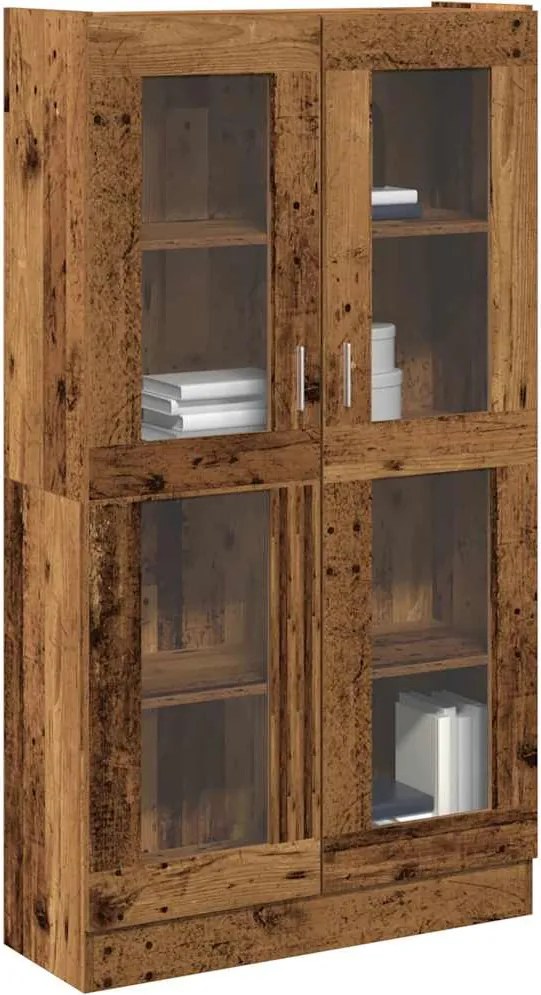 3318718 vidaXL Висок шкаф, старо дърво, 82,5x30,5x150 см, инженерно дърво