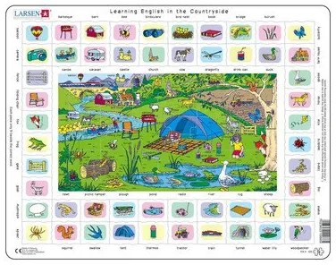 Larsen - Пъзел: Образователен – "Научи английски 4" – 70 части, голям