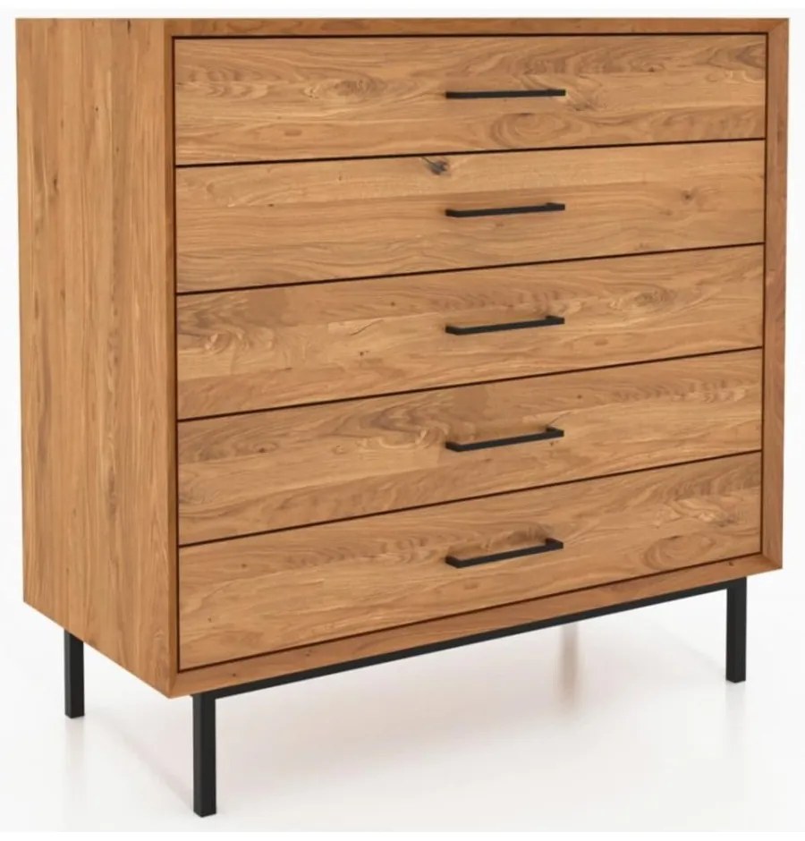 Висок скрин от дъбова дървесина в естествен цвят 97x95 cm Abies - The Beds