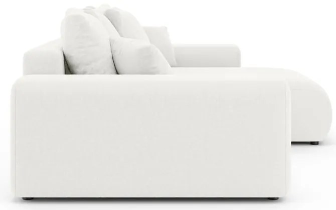 Бял разтегателен ъглов диван с място за съхранение (променлив) Luma – Ropez