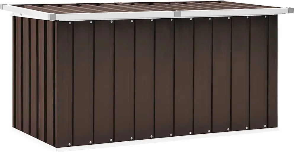 46264 vidaXL Градинска кутия за съхранение, кафява, 129x67x65 см