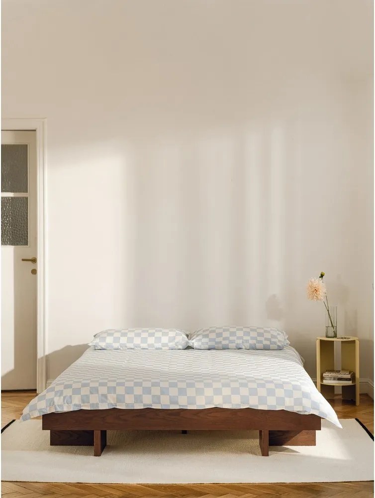 Кафяво двойно легло 180x200 cm от МДФ от декор от ясен без табла с включена подматрачна рамка Kito – noo.ma