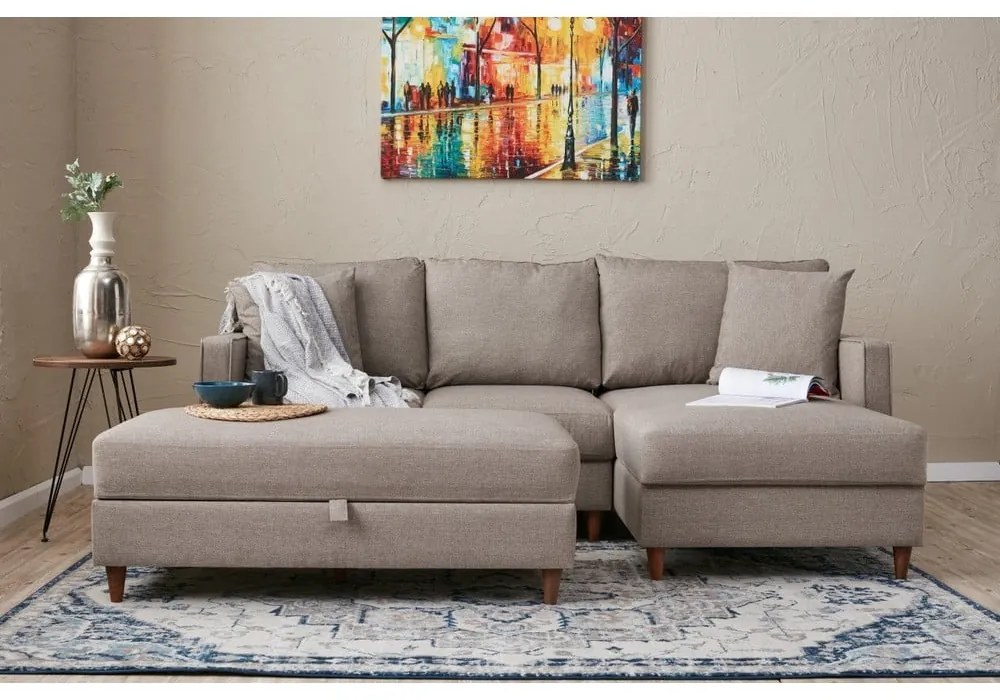 Бежов ъглов диван (десен ъгъл) Eva – Balcab Home