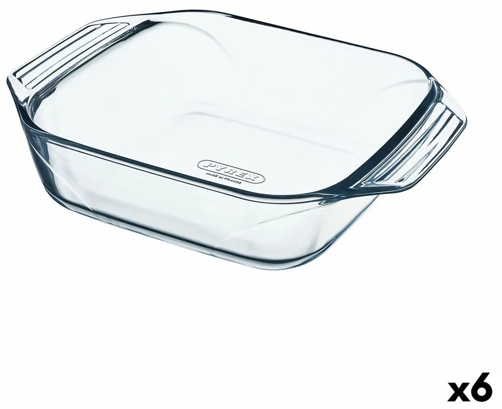 Поднос за сервиране Pyrex Irresistible Квадратек Прозрачен Cтъкло 6 броя 29,2 x 22,7 x 6,8 cm