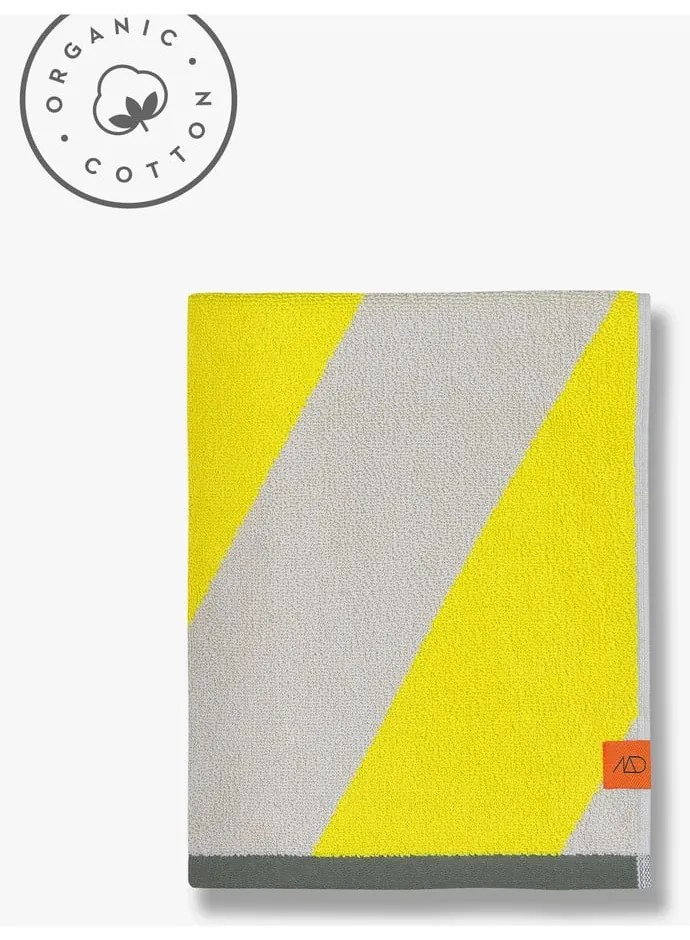 Жълта кърпа от органичен памук от тери 50x90 cm Diagonal – Mette Ditmer Denmark