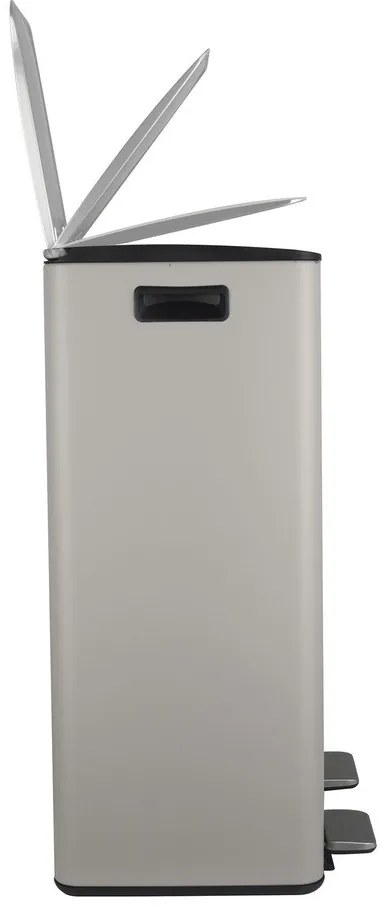 Кафяво-сиво стоманено кошче за боклук 2x30 l за рециклиране с педал Aliya – Spirella