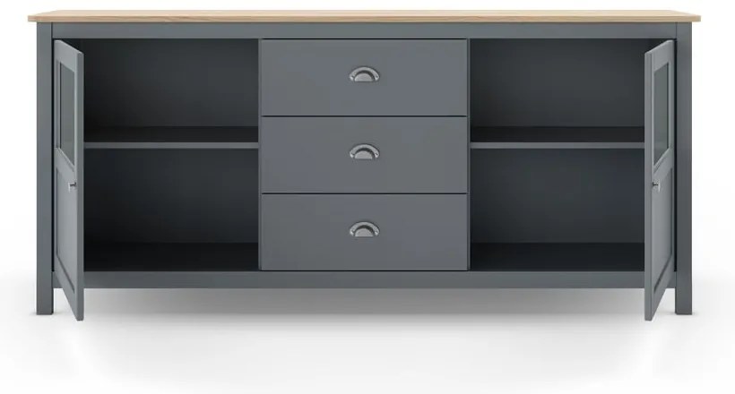 Скрин сиво-зелен от масивен бор 180x80x40 cm Misti – Marckeric