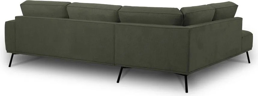 Тъмнозелен шенилов ъглов диван (ляв ъгъл/L форма) Amsterdam – Scandic