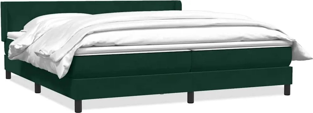 3318000 vidaXL Боксспринг легло с матрак, тъмнозелено, 180x220 см, кадифе