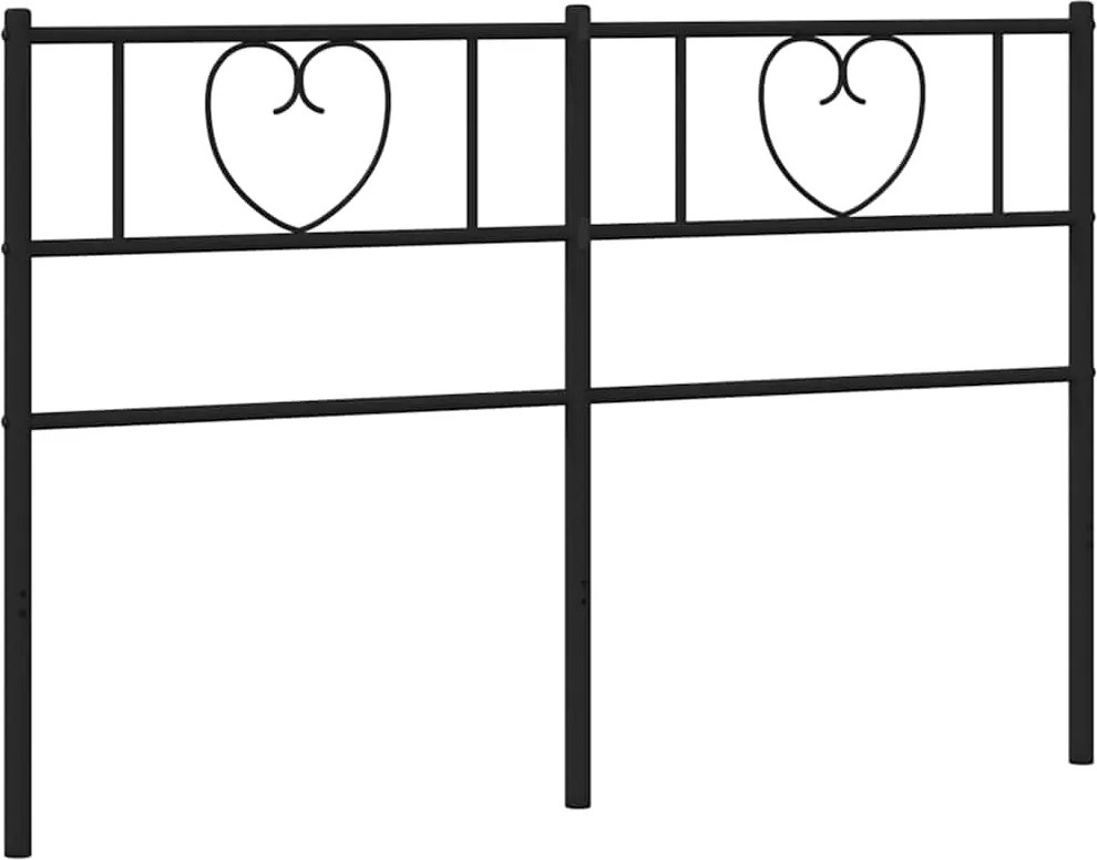 355495 vidaXL Метална резервна табла за легло, черна, 135 см