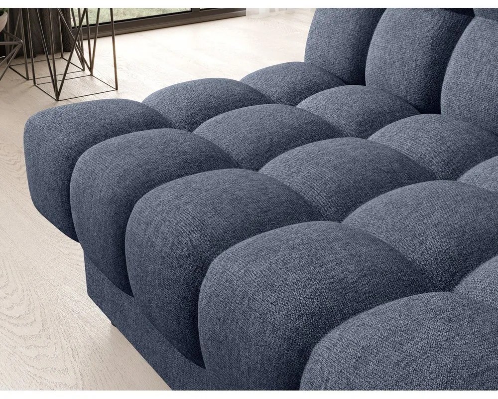 Син шенилов разтегателен диван с място за съхранение 197 cm Clareta – ELTAP