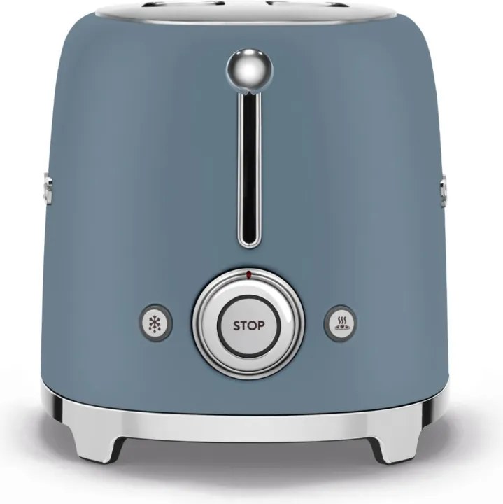 Тостер за хляб SMEG 50's Style TSF01SBMEU, 950W, 2 филии, 6 нива, Тавичка за трохи, Вграден кабел, Неръждаема стомана, Буреносно син