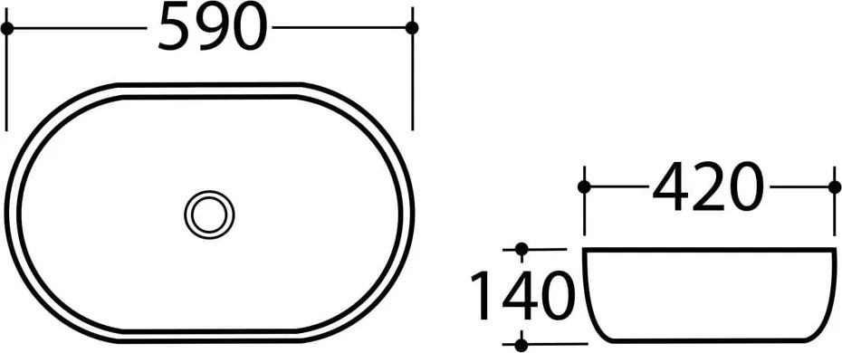Сива керамична мивка 59x42 cm Dalma – Sapho