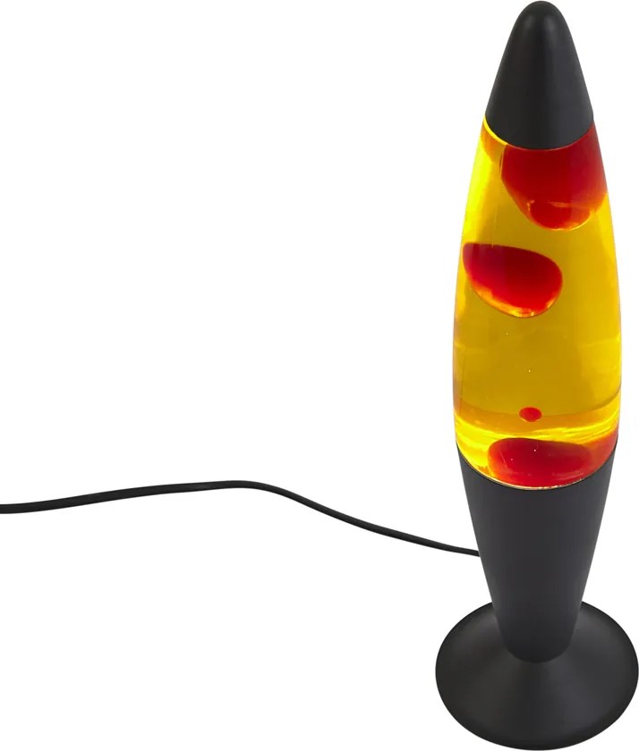 Лампа лава жълта с червен восък, включително LED - Molten Lava