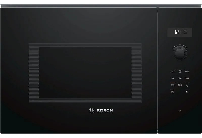 Микровълнова фурна за вграждане Bosch BFL554MB0, 25 л, 1450 W, 7 програми, LED дисплей, Запаметяване, Черен