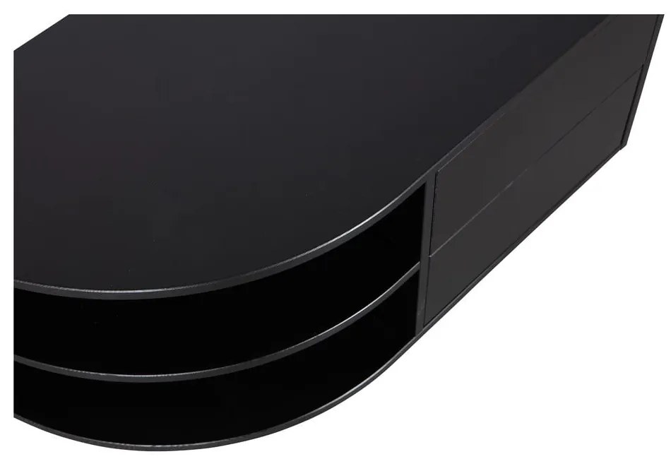 Черна модулна телевизионна масичка от борова дървесина 78x40 cm Finca - WOOOD