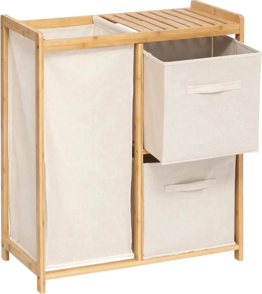 Етажерка 5five Tidy Box, С 1 кош за пране и 2 коша за съхранение, Бамбук