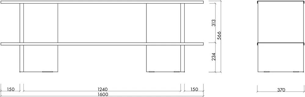 Светлосив метален стелаж 160x57x37 cm Hes – noo.ma