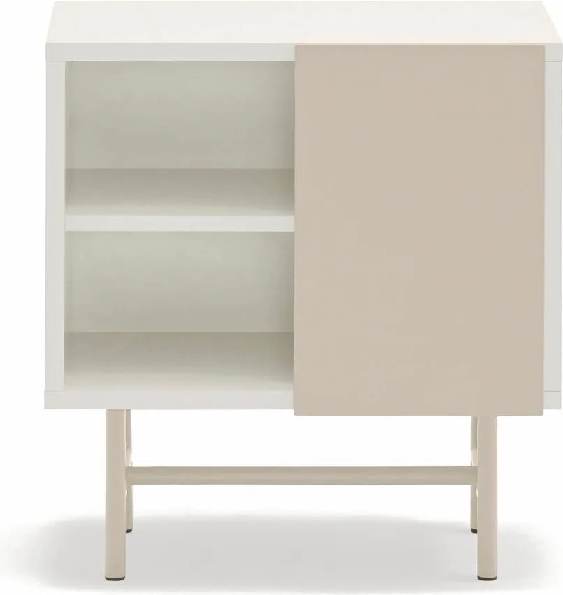 Бежово/кремаво матово нощно шкафче с рафтове Nube – Teulat