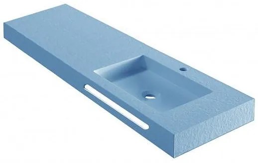 Мивка за баня " RESIN POLY MARBLE" ICC 12046BL/R, стенен монтаж, смола, син мат, 120x46см