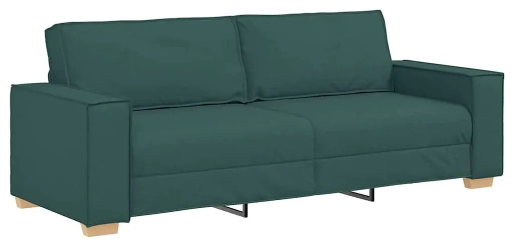 4104995 vidaXL 3-местен диван Тъмнозелено 220 x 78 x 84 см текстил