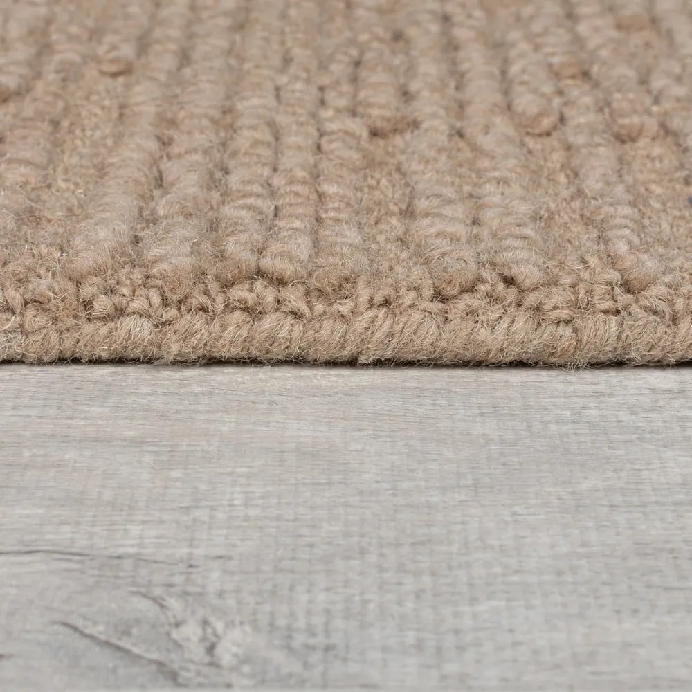 Бежов ръчно изработен вълнен килим 120x170 cm Harris Boucle – Flair Rugs