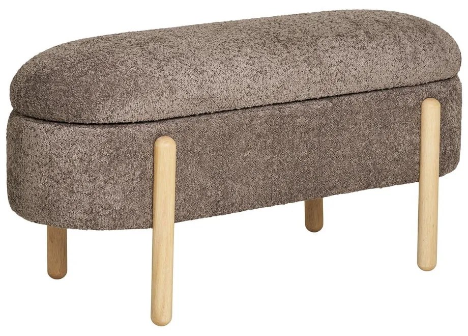 Кафява пейка от прежда с примки от букле Branca – House Nordic