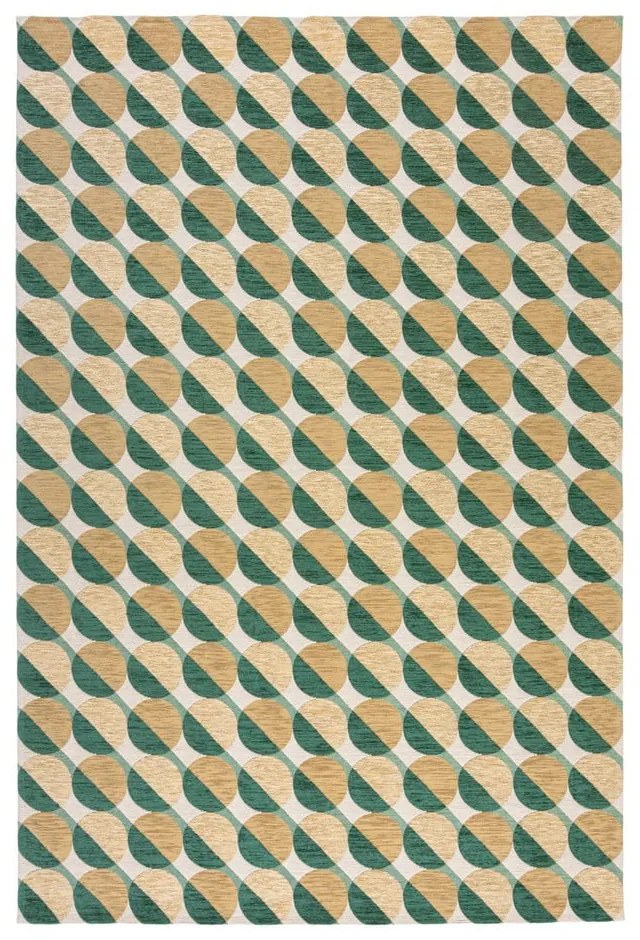 Жълто-зелен килим 120x170 cm Carlos Circle Geo – Flair Rugs