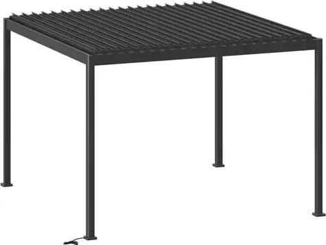 Електрическа беседка Hesperide Evora, Алуминий, Графит, 3.6x3.6 m