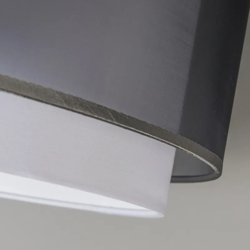 Абажур за висяща лампа от плат черен/бял 47/25 - Duo