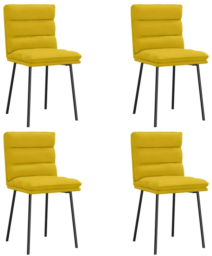 3315389 vidaXL Трапезни столове, 4 бр, жълти, кадифе