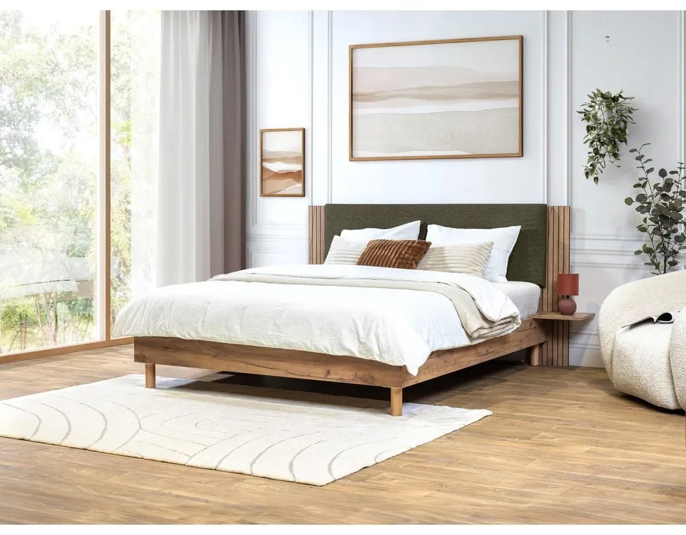 Зелено двойно легло с включена подматрачна рамка 140x190 cm Lior – Bobochic Paris