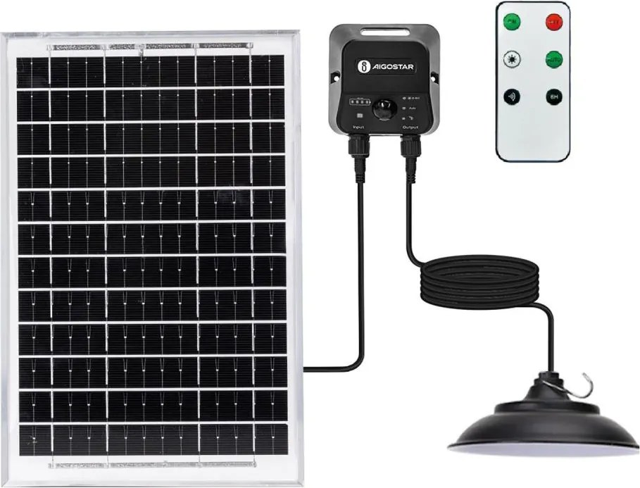 Aigostar - соларна висяща LED лампа на кабел със сензор LED/3,7V 6000 mAh IP65 + ДУ
