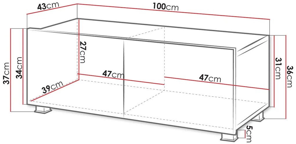 TV шкаф Calabrini-Natural-Length: 150 cm.