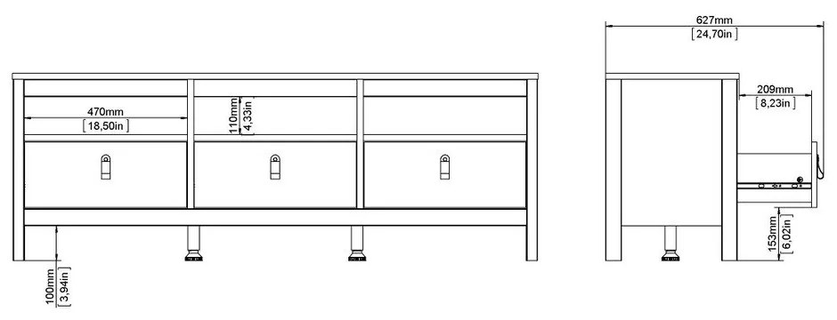 Сиво-бежова маса за телевизор 151x54x38 cm Madrid – Tvilum