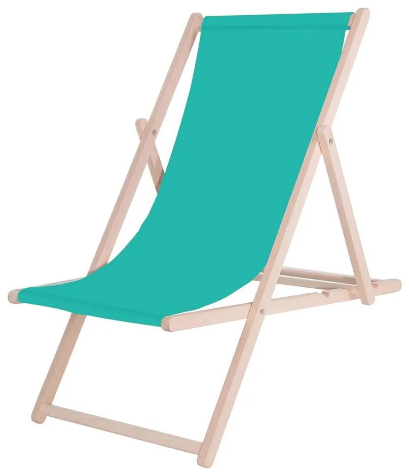 Градински шезлонг тюркоаз/бук