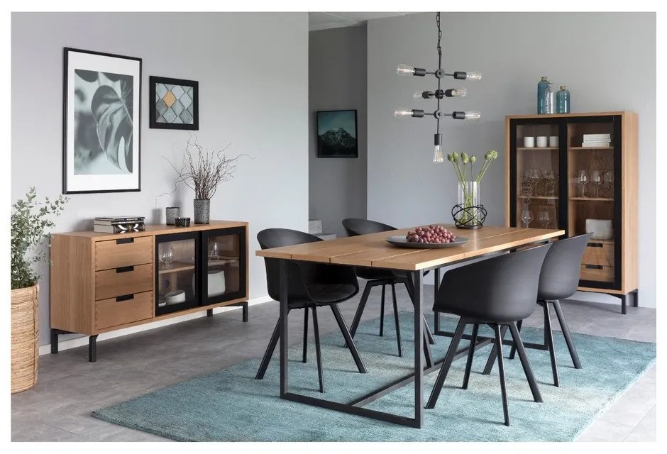 Трапезен стол в черно и сиво Moon - Interstil