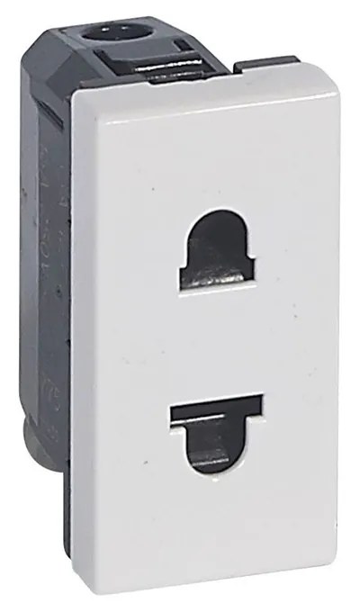 Legrand 077501 Контакт Euro-US - 2P - 1 модул - бял Mosaic ,  - 077501